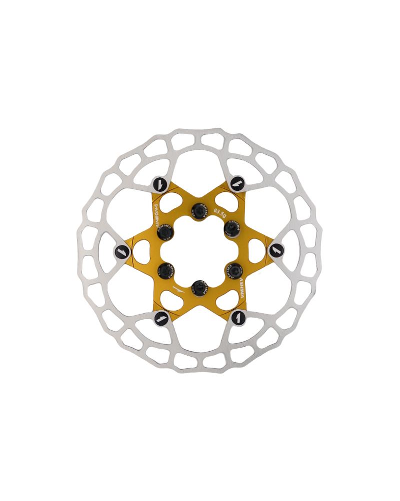 Ashima AiNeon Rotor (140mm & 160mm), 6 Bolt and Centre Lock 3 Ashima AiNeon 140mm Gold front
