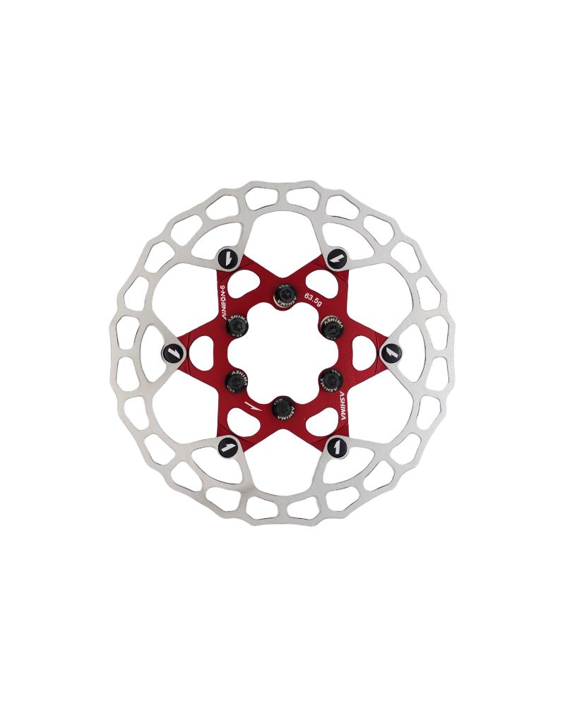 Ashima AiNeon Rotor (140mm & 160mm), 6 Bolt and Centre Lock 1 Ashima AiNeon 140mm Red front