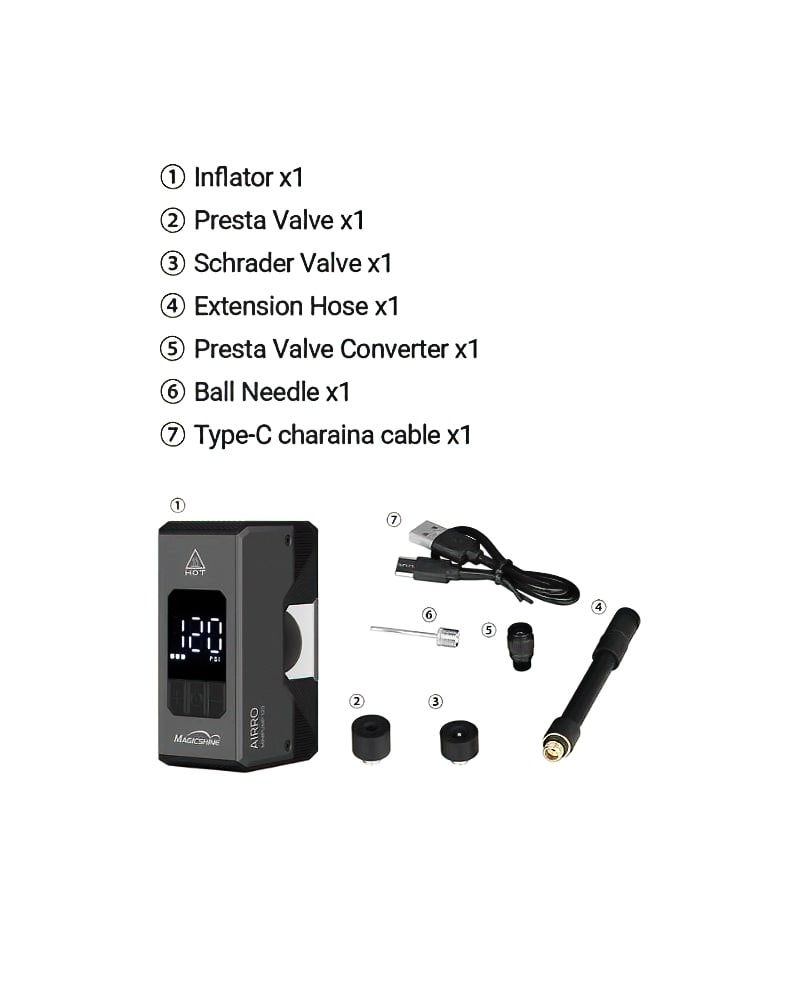 Magicshine AIRRO Mini Bicycle Tyre Inflator Electric Pump 5 AIRRO Mini Bicycle Tire Inflator 5 DeNoiseAI standard min